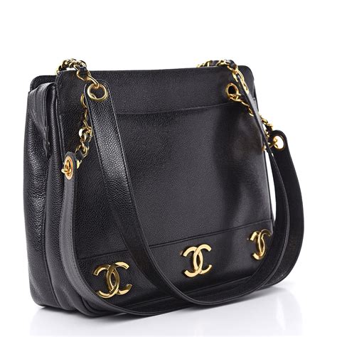 chanel caviar leather shoulder bag|CHANEL Caviar CC Shoulder Bag Black .